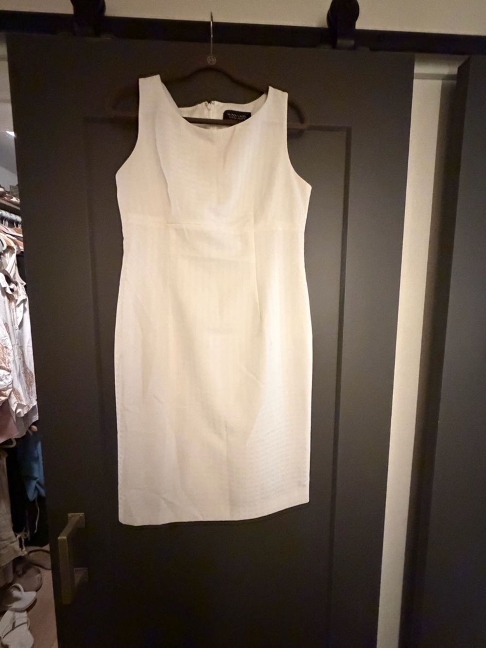 Evan Picone black label White Sleeveless Midi Sheath Dress